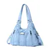 Bolso de Hombro para Mujer Yoroooi Versátil Europeo y Americano Streetwear Bolso de Hombro Lavado Diario Práctico Vintage Lavado