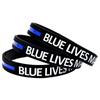 Nueva pulsera de silicona Blue Lives Matter la vida del policía también es el signo de la línea azul pulsera inspiradora