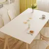 Protetor de mesa com textura de couro sintético à prova d'água e de óleo, sem necessidade de lavar, protetor de toalha de mesa de PVC fresco e simples para uso doméstico