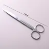Tijeras de gasa de acero inoxidable transfronterizas, tijeras para retirar suturas médicas, tijeras quirúrgicas de disección experimental de cabeza redonda recta