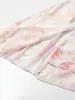 Comércio Exterior Amazon Transfronteiriço Mais Vendido Roupas Femininas Outono 2026 Vestido Longo Rosa Suave Estampa de Peônia Decote V Cintura Marcada