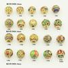 Color esmalte dorado antiguo agujero cuentas redondas gota de aceite 10 mm pulsera DIY arena dorada azul horneado hueco accesorios con cuentas