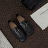 Fivela de Cinto Nova de Couro Marco&Joyce Mocassins Confortáveis Slip-On Sapatos Pequenos de Couro Sapatos Baixos de Bico Redondo