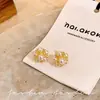 Exquisitos Pendientes de Perla Incrustados con Diamantes para Mujer, Diseño de Nicho, Pendientes para Viajes de Celebridad de Internet, Nuevos Pendientes de Racimo de Flores Más Vendidos 2026