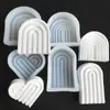Molde de Vela Aromática Arco Ondulado Pedra Difusora Artesanal Sabonete Aromático Bandeja de Gesso Enfeites de Carro Molde de Silicone