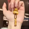 [Mismo Estilo que Laopu Weixue] Collar con Colgante Brújula de Ocho Tesoros Color Oro Arena para Mujer Collar con Cuerda y Colgante Dorado de Calabaza Jiaer