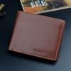 Nueva cartera corta para hombre, tarjetero, cartera fina, 30% de descuento, horizontal, business casual, patrón de lichi, retro, cartera suave