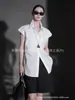 Chaleco Camisa Estilo Chic Francés Nuevo Versátil Ropa de Trabajo Top de Manga Corta de Gama Alta Estilo Coreano Camisa Holgada