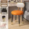 Taburete de Maquillaje con Sensación de Lujo Ligero y Gama Alta, Taburete para el Hogar con Respaldo para Habitación de Niñas, Silla de Tocador para Dormitorio Principal, Taburete Redondo, Silla de Manicura