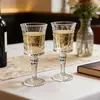 Taça de champanhe francesa elegante taça de vidro diamante taça de vinho tinto medieval estilo retrô europeu hotel Cálice
