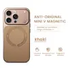 Capa de couro adequada para iPhone 17, acabamento fosco, magnética, capa de proteção completa dois em um para Apple 13 Pro, anti-queda