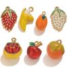 Serie de Dibujos Animados Goteando Aceite Colgante de Fruta Acero Inoxidable Joyería Collar Pulsera Colgante de Fresa Plátano Manzana Accesorios