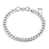 Pulsera de acero de titanio para hombre europea y americana, pulsera cubana de seis caras pulidas transfronteriza, pulsera de personalidad simple, joyería de moda terrosa y genial