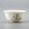 Xícara de Porcelana Branca para Chá Kung Fu, Xícara Pessoal para Degustação de Chá, Tigela de Chá, Xícara Individual de Cerâmica Pintada à Mão Azul e Branca para Mestre, Xícara de Vidro para Pu'Er