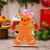 Decoraciones Navideñas Nuevas Transfronterizas Suministros Hombre de Jengibre Sosteniendo Piruleta Pastel Adornos de Madera Hombre Galleta