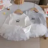 Camiseta Infantil de Manga Longa com Desenho 26 Nova Moda Primavera Top de Renda para Bebês Roupas Infantis Casuais Versáteis 3