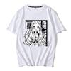 Camiseta de manga corta Zijun para estudiantes hombres y mujeres, ropa periférica de anime, verano, cuello redondo ancho