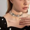 Novo design de nicho moderno, europeu e americano, corrente de clavícula retrô, colar feminino de personalidade simples e moderno, corrente de pescoço atmosférica para mulheres