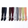 Leggings de Primavera para Crianças Cor Sólida Algodão Penteado Calças para Meninas Pied de Poule Laço Leggings Meias para Bebê