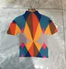 Blusa Plissada Feminina Manga Curta Primavera e Verão Nova Elegante Miyake Gola Alta Slim Slim Camiseta Estampada Camisa Feminina 46