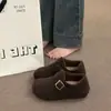 Mocasines Peludos Ropa de Abrigo para Mujer 2026 Otoño/Invierno Calidez con Felpa Hebilla de Cuero Suela Gruesa Slip-on Mocasines Planos Birkenstock