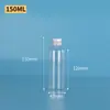 Fornecimento Direto de Garrafas Plásticas Transparentes, Garrafas Dispenser Pet Slim de Alta Capacidade, Garrafas Amostra 500ml com Tampa de Alumínio Dourada e Prateada