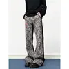 Jeans de campana retro de dos tonos con estampado de leopardo, estilo ins moderno y nuevo, con un diseño sofisticado que crea un look en capas, haciéndote parecer más alta y delgada