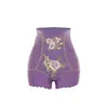 Calça Cintura Alta Sem Costura com Controle da Barriga e Bordados Luxuosos, Modelador de Cintura Emagrecedor para Mulheres