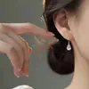 Elegantes Aretes de Piedra Ojo de Gato al por Mayor Simples y Elegantes para Mujer Nuevo Estilo Chino Estilo Antiguo Aretes Ganchos para Oreja de Cuentas Redondas
