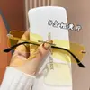 Nuevas Gafas de Sol Cuadradas Sin Marco Sensación Visual de Alta Definición Gafas de Sol Unisex Protección Solar Gafas de Protección Solar Versátiles