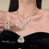 Xiangshe LirenExquisito y de Alta Gama Collar de Circonita Accesorio para Vestido de Noche Set de Cadena para Clavícula