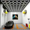 Luz Hexagonal de LED em Favo de Mel Super Brilhante para Garagem RGB Dimmable Película Impermeável Luz para Lavagem de Carros Teto para Oficina de Reparo Automotivo
