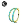 Anillos de Nariz Pendientes F136 Aleación de Titanio Incrustaciones Gradiente Turquesa Coloridos Joyería para Piercings Corporales Varilla de 0.8mm 6-12mm