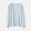 [Caxemira e Lã de Ovelha] 25 Outono e Inverno Casual Elegante Temperamento Gola V Jaqueta Suéter Cardigã de Caxemira Feminino