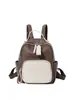 Mochila de Couro Genuíno Fashion 2024 para Mulheres de Alta Qualidade para Viagem e Uso Diário Mochila Casual de Grande Capacidade com Cor Contrastante para Mulheres