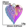 Alas de amor de hip hop europeas y americanas en acero inoxidable en stock, accesorios de joyería galvanizados en oro real de 18 k, collar de acero de titanio DIY