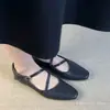 Zapatos Mary Jane franceses vintage súper suaves de piel de oveja para mujer, punta cuadrada, bailarinas con correa cruzada, elegantes zapatos de un solo color poco profundos