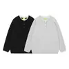 Tejido de punto de dos piezas falsas en capas con cuello americano Henry para Otoño e Invierno, Estilo de ropa de trabajo perezosa, Tejido de punto interior de color liso simple