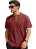 Camiseta simples masculina com botões decorados, série de cores, estilo americano, polo casual respirável, manga curta para comércio exterior