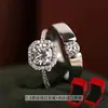 Anillo de Diamante Falso Simulado, Anillo de Boda para Pareja, Anillo Ajustable en Vivo, Accesorios para Fotos de Boda, Ceremonia de Boda