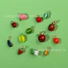 Granada Fresa Sandía Cereza Joyería de Frutas Estéreo Accesorios Colgante de Aleación DIY Colgante de Cadena para Teléfono Móvil Hecho a Mano