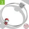 Cuentas con dijes de oso de Navidad originales nuevos Ziyun de plata 925 cuentas navideñas DIY europeas y americanas SCC2035