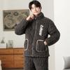 Distribuidor de Pijamas para Hombre con Forro de Polar, Chaqueta de Algodón Acolchada de Tres Capas, Ropa de Casa de Franela para Hombre, Ropa de Estilo Perezoso de Coral Fleece para Hombre