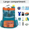 Bolsa de playa de malla grande de alta capacidad, multiusos, de hombro, plegable, para viaje, natación, almacenamiento, bolsa con cordón