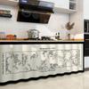 Cortina protectora para alacena de cocina estilo americano, cortina de puerta impermeable y a prueba de humo, riel deslizante sin perforaciones, organizador de artículos diversos, zapatero, cortina para cubrir fealdad