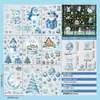 Papá Noel Vacaciones Bola de Cristal Vidrio Electrostático Ventana Decoración Pegatina Luna Azul Pingüino Reno Muñeco de Nieve