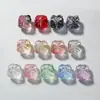 Colgante de León de Vidrio de 12 mm Cuentas Espaciadoras de Agujero Recto Materiales para Pulsera Collar Hecho a Mano DIY
