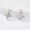 Pingente Anel de Corrida de Titânio F136 Espada Floco de Neve Diamante Rombudo Pingente Cravejado com Diamantes Corpo de Titânio G23 Joias para Body Piercing Acessórios de Brinco