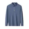 Camisa polo de manga larga antibacteriana de nailon 7A sin costuras con botones de presión para hombre, nuevo estilo otoño 2026, cuello camisero, camiseta casual para hombre