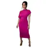 K10150 Amazon wish2022 Ropa de Mujer Transfronteriza Europea y Americana Explosiones Color Sólido Plisado Hombro Inclinado Ajustado vestido